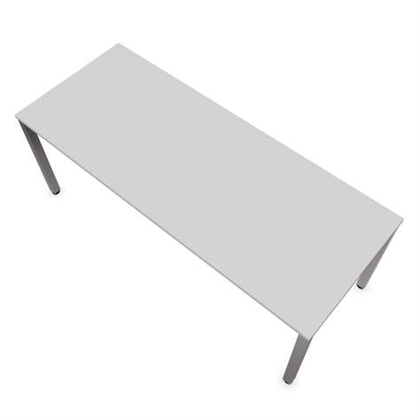 Büro-Schreibtisch, eckiges Säulen-Gestell, glänzend, Farbe Lichtgrau, B x T: 2000 x 800 mm - Nowy Styl Group - Bild4