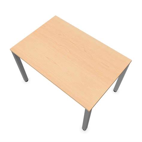 Büro-Schreibtisch, eckiges Säulen-Gestell, matt, Farbe Ahorn, B x T: 1200 x 800 mm - Nowy Styl Group - Bild4