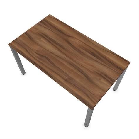 Büro-Schreibtisch, eckiges Säulen-Gestell, matt, Farbe Nussbaum, B x T: 1400 x 800 mm - Nowy Styl Group - Bild3