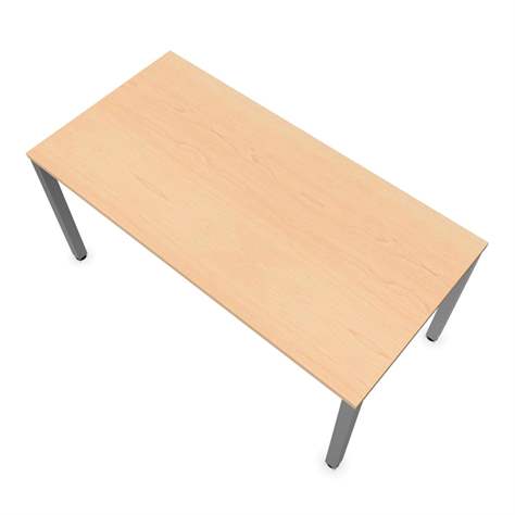 Büro-Schreibtisch, eckiges Säulen-Gestell, matt, Farbe Ahorn, B x T: 1600 x 800 mm - Nowy Styl Group - Bild4