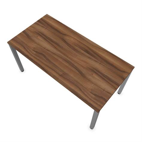 Büro-Schreibtisch, eckiges Säulen-Gestell, matt, Farbe Nussbaum, B x T: 1600 x 800 mm - Nowy Styl Group - Bild3