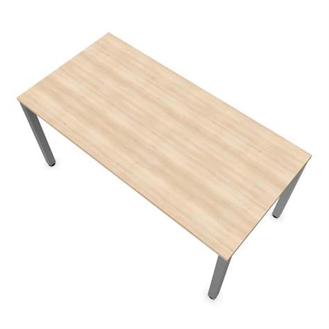 Büro-Schreibtisch, eckiges Säulen-Gestell, matt, Farbe Akazie, B x T: 1600 x 800 mm - Nowy Styl Group - Bild4