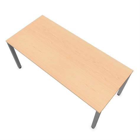 Büro-Schreibtisch, eckiges Säulen-Gestell, matt, Farbe Ahorn, B x T: 1800 x 800 mm - Nowy Styl Group - Bild4