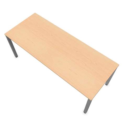 Büro-Schreibtisch, eckiges Säulen-Gestell, matt, Farbe Ahorn, B x T: 2000 x 800 mm - Nowy Styl Group - Bild4