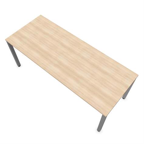 Büro-Schreibtisch, eckiges Säulen-Gestell, matt, Farbe Akazie, B x T: 2000 x 800 mm - Nowy Styl Group - Bild4