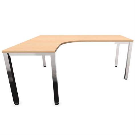 Büro-Schreibtisch 'L'-Form, Säulengestell-eckig, glänzend, Farbe Ahorn, links, B: 1800 x 1600 mm - Nowy Styl Group