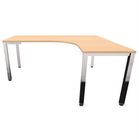 Büro-Schreibtisch 'L'-Form, Säulengestell-eckig, glänzend, Farbe Ahorn, rechts, B: 1800 x 1600 mm - Nowy Styl Group