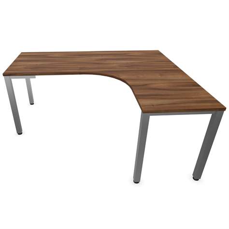 Büro-Schreibtisch 'L'-Form, Säulengestell-eckig, matt, Farbe Nussbaum, rechts, B: 1800 x 1600 mm - Nowy Styl Group