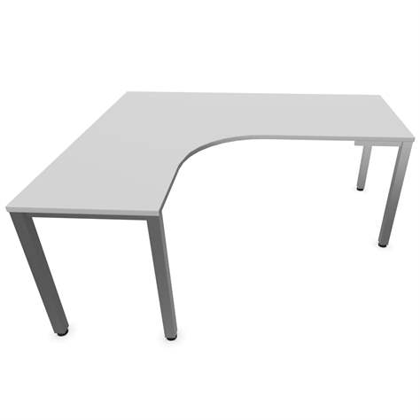 Büro-Schreibtisch 'L'-Form, Säulengestell-eckig, matt, Farbe Lichtgrau, links, B: 1800 x 1600 mm - Nowy Styl Group