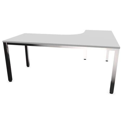 Büro-Schreibtisch 'L'-Form, Säulengestell-eckig, glänzend, Farbe Akazie, links, B: 1800 x 1600 mm - Nowy Styl Group - Bild4