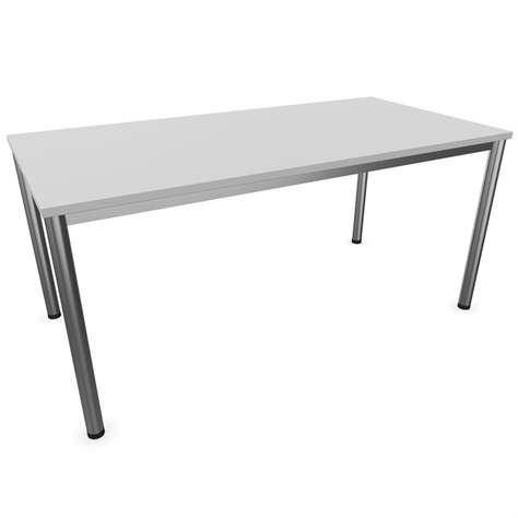 Büro-Schreibtisch, runde Tischbeine, matt, Farbe Lichtgrau, B x T: 1600 x 800 mm - Nowy Styl Group