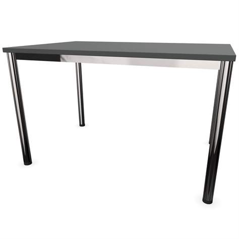 Büro-Schreibtisch, runde Tischbeine, glänzend, Farbe Dunkelgrau, B x T: 1200 x 800 mm - Nowy Styl Group