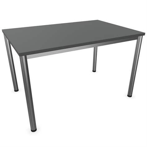 Büro-Schreibtisch, runde Tischbeine, matt, Farbe Dunkelgrau, B x T: 1200 x 800 mm - Nowy Styl Group