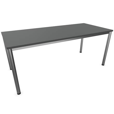 Büro-Schreibtisch, runde Tischbeine, matt, Farbe Dunkelgrau, B x T: 1800 x 800 mm - Nowy Styl Group