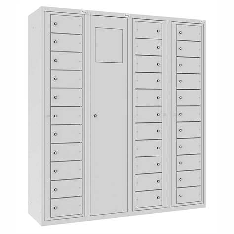 Wäschesammelchrank, mit Einwurfklappe, HxBxT: 1800x400x500 mm, Korpus Lichtgrau RAL7035/Türfarbe Lichtgrau RAL7035 - Malow - Bild3