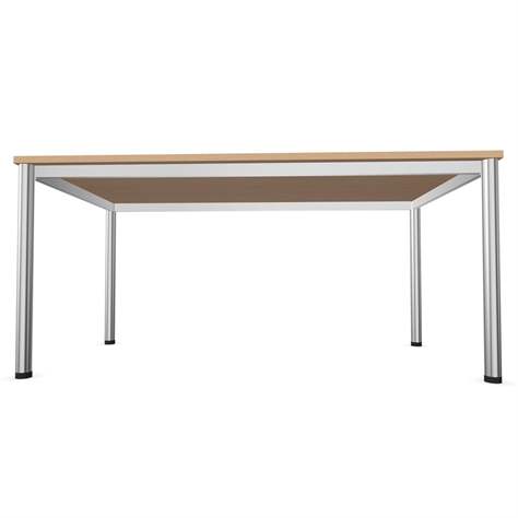 Büro-Schreibtisch, runde Tischbeine, matt, Farbe Ahorn, B x T: 1400 x 800 mm - Nowy Styl Group - Bild3