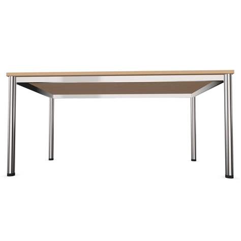 Büro-Schreibtisch, runde Tischbeine, glänzend, Farbe Ahorn, B x T: 2000 x 800 mm - Nowy Styl Group - Bild3