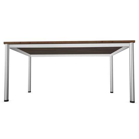 Büro-Schreibtisch, runde Tischbeine, matt, Farbe Nussbaum, B x T: 1400 x 800 mm - Nowy Styl Group - Bild2