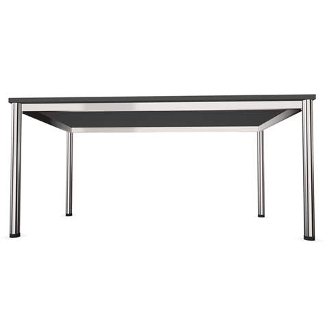 Büro-Schreibtisch,  runde Tischbeine, glänzend, Farbe Dunkelgrau, B x T: 1800 x 800 mm - Nowy Styl Group - Bild3