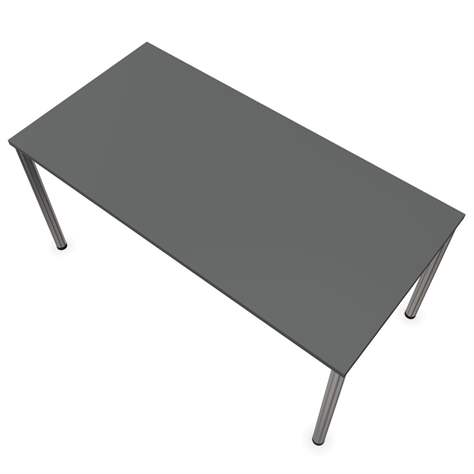 Büro-Schreibtisch,  runde Tischbeine, glänzend, Farbe Dunkelgrau, B x T: 1800 x 800 mm - Nowy Styl Group - Bild4