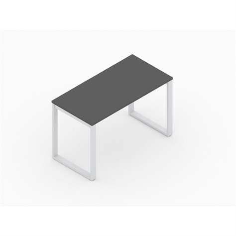 Büro-Schreibtisch SQart, Gestell Weißaluminium (RAL9006), Arbeitsplatte dunkelgrau, B x T: 2000 x 800 mm - Nowy Styl Group