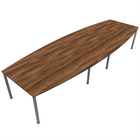 Konferenztisch, Fassform, Farbe Nussbaum, B x T: 4000 x 1400 mm - Nowy Styl Group