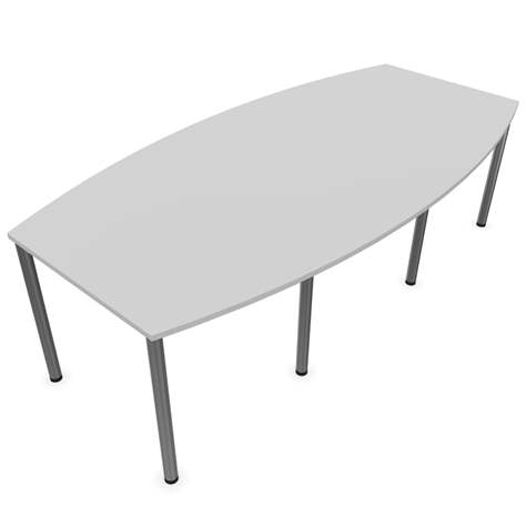 Konferenztisch, Fassform, Farbe Lichtgrau, B x T: 2400 x 1200 mm - Nowy Styl Group