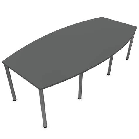 Konferenztisch, Fassform, Farbe Dunkelgrau, B x T: 2400 x 1200 mm - Nowy Styl Group