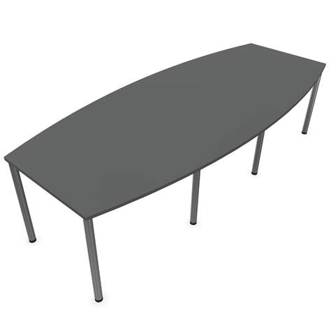 Konferenztisch, Fassform, Farbe Dunkelgrau, B x T: 2800 x 1200 mm - Nowy Styl Group