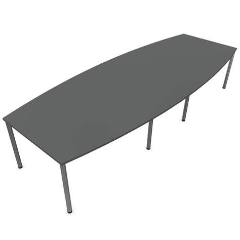 Konferenztisch, Fassform, Farbe Dunkelgrau, B x T: 3600 x 1400 mm - Nowy Styl Group