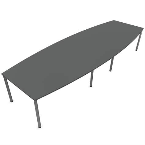 Konferenztisch, Fassform, Farbe Dunkelgrau, B x T: 4000 x 1400 mm - Nowy Styl Group