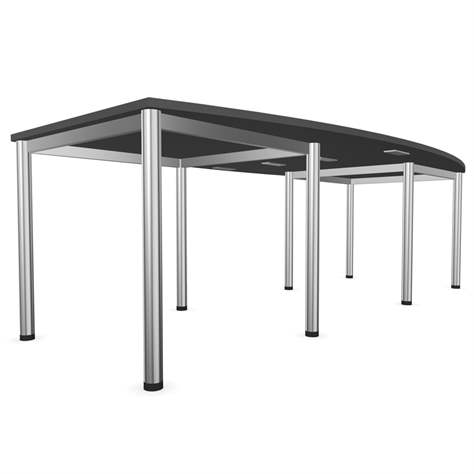 Konferenztisch, Fassform, Farbe Nussbaum, B x T: 2400 x 1200 mm - Nowy Styl Group - Bild3