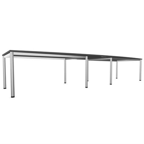 Konferenztisch, Fassform, Farbe Dunkelgrau, B x T: 4000 x 1400 mm - Nowy Styl Group - Bild4