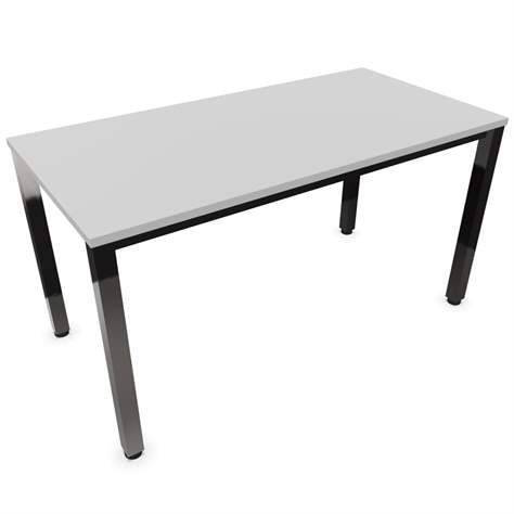 Besprechungstisch, Farbe Lichtgrau, B x T: 1400 x 700 mm, eckiges Säulen-Gestell, glänzend - Nowy Styl Group