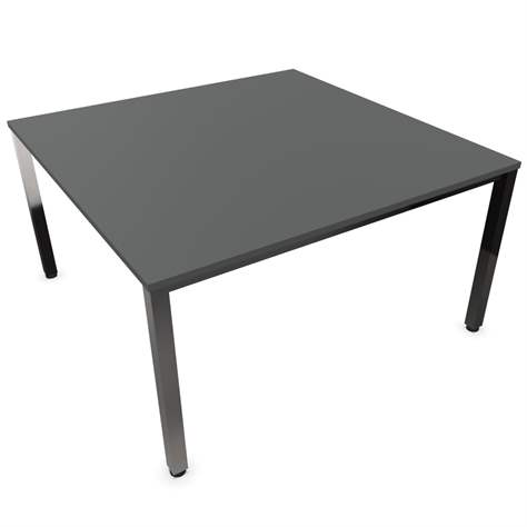 Besprechungstisch, Farbe Dunkelgrau, B x T: 1400 x 1400 mm, eckiges Säulen-Gestell, glänzend - Nowy Styl Group