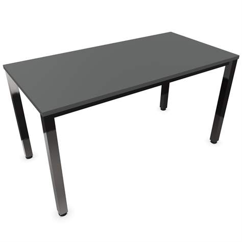 Besprechungstisch, Farbe Dunkelgrau, B x T: 1400 x 700 mm, eckiges Säulen-Gestell, glänzend - Nowy Styl Group