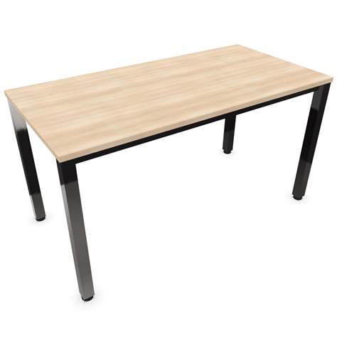 Besprechungstisch, Farbe Akazie, B x T: 1400 x 700 mm, eckiges Säulen-Gestell, glänzend - Nowy Styl Group