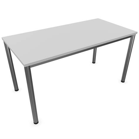 Besprechungstisch, runde Tischbeine, matt, Farbe Lichtgrau, B x T: 1400 x 700 mm - Nowy Styl Group