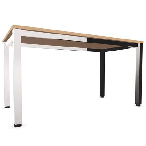 Besprechungstisch, Farbe Akazie, B x T: 1400 x 700 mm, eckiges Säulen-Gestell, glänzend - Nowy Styl Group - Bild4