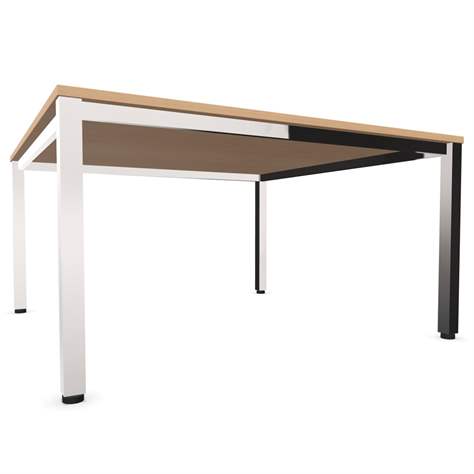 Besprechungstisch, Farbe Dunkelgrau, B x T: 1400 x 1400 mm, eckiges Säulen-Gestell, glänzend - Nowy Styl Group - Bild4