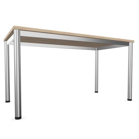 Besprechungstisch, runde Tischbeine, matt, Farbe Ahorn, B x T: 1400 x 700 mm - Nowy Styl Group - Bild4