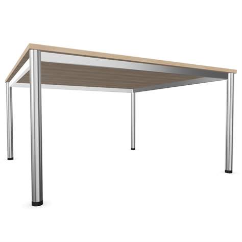 Besprechungstisch, runde Tischbeine, matt, Farbe Nussbaum, B x T: 1400 x 1400 mm - Nowy Styl Group - Bild3