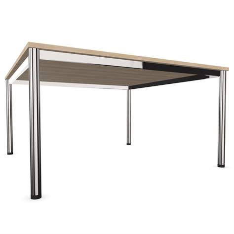 Besprechungstisch, runde Tischbeine, glänzend, Farbe Ahorn, B x T: 1400 x 1400 mm - Nowy Styl Group - Bild5