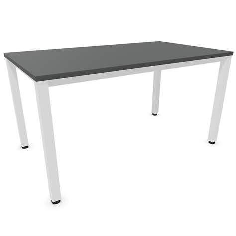 Büro-Schreibtisch, eckiges Säulen-Gestell, weiß, Farbe Dunkelgrau, B x T: 1400 x 800 mm - Nowy Styl Group