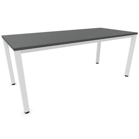 Büro-Schreibtisch, eckiges Säulen-Gestell, weiß, Farbe Dunkelgrau, B x T: 1800 x 800 mm - Nowy Styl Group