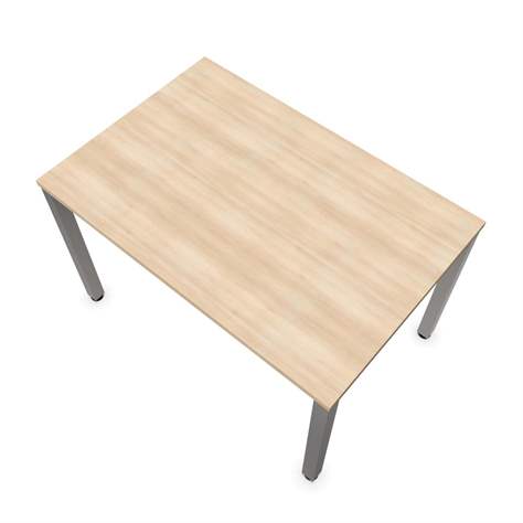 Büro-Schreibtisch, eckiges Säulen-Gestell, glänzend, Farbe Akazie, B x T: 1200 x 800 mm - Nowy Styl Group - Bild6