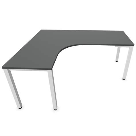 Büro-Schreibtisch 'L'-Form, Säulengestell-eckig, weiß, Farbe Dunkelgrau, links, B: 1800 x 1600 mm - Nowy Styl Group
