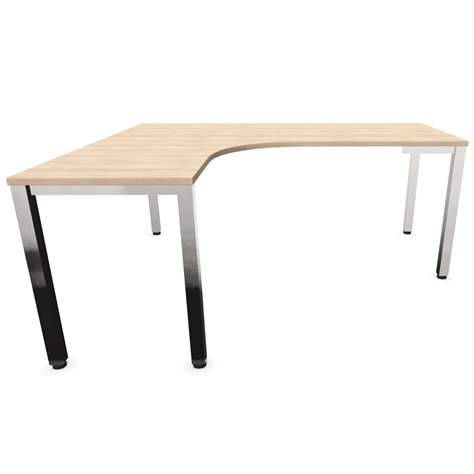 Büro-Schreibtisch 'L'-Form, Säulengestell-eckig, glänzend, Farbe Akazie, links, B: 1800 x 1600 mm - Nowy Styl Group