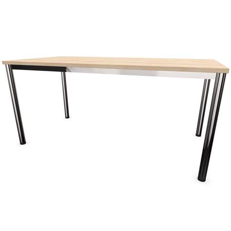 Büro-Schreibtisch, runde Tischbeine, glänzend, Farbe Akazie, B x T: 1600 x 800 mm - Nowy Styl Group