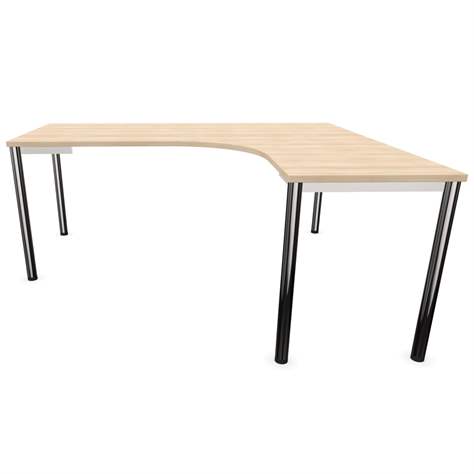 Büro-Schreibtisch 'L'-Form, Säulengestell-rund, glänzend, Farbe Akazie, rechts, B: 1800 x 1600 mm - Nowy Styl Group